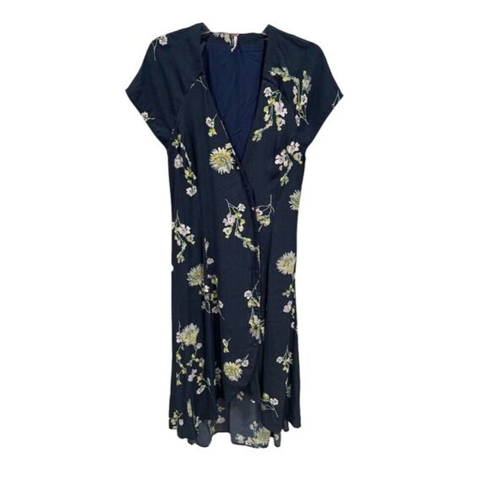 Free People Navy Floral High-Low Dress